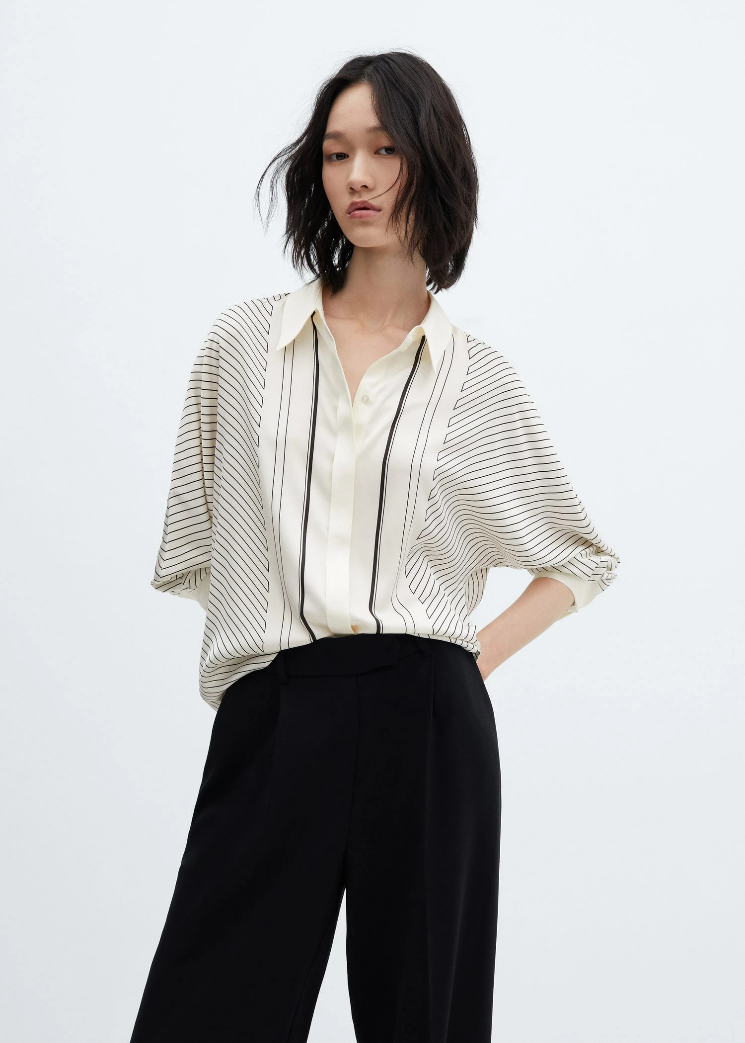 Chemise à Rayures Satinée 3 Chemise à Rayures Satinée