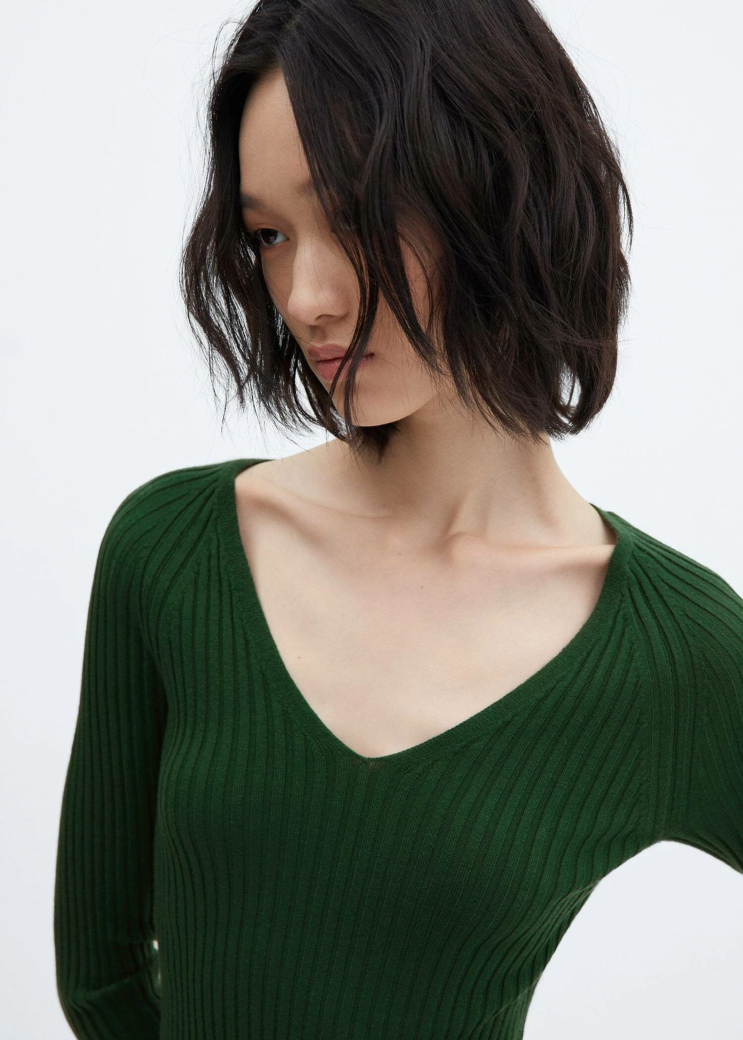 Robe Maille Côtelée Col V 6 Robe Maille Côtelée Col V – Image 4