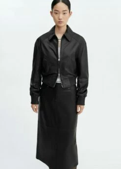 Jupe Crayon Cuir -Promos Mango Boutique 57025986 99 D1