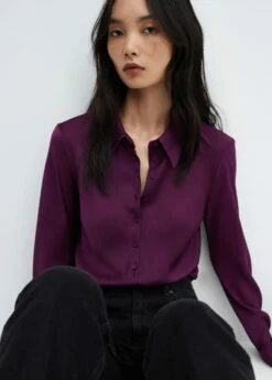 Chemise Texturée Satinée 19 Chemise Texturée Satinée -Promos Mango Boutique 57027729 65 D2