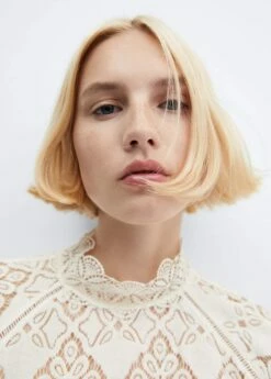 Blouse Détails Ajourés -Promos Mango Boutique 57027730 02 D1