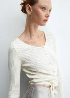 Cardigan Cache-cœur Nœud -Promos Mango Boutique 57027755 05 D4