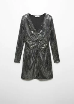 Robe Froncée Sequins -Promos Mango Boutique 57029105 PL B