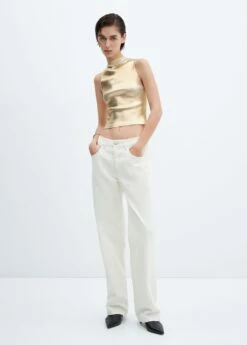 Top Métallisé Maille -Promos Mango Boutique 57029121 OR 99999999 01