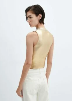 Top Métallisé Maille -Promos Mango Boutique 57029121 OR R
