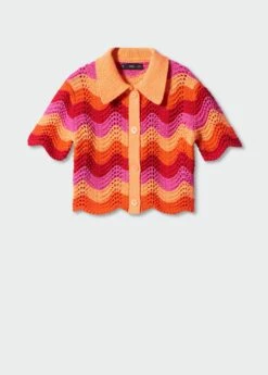 Cardigan Crop Maille Ajourée 15 Cardigan Crop Maille Ajourée -Promos Mango Boutique 57030250 20 B