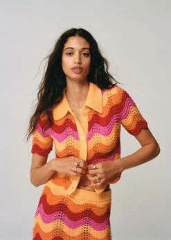 Cardigan Crop Maille Ajourée 13 Cardigan Crop Maille Ajourée -Promos Mango Boutique 57030250 20 D6