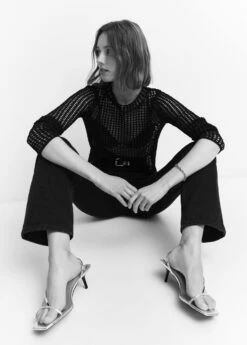 Pull-over Ajouré Lurex -Promos Mango Boutique 57030255 99 D2