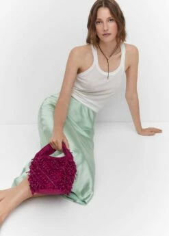 Jupe Midi Satinée 37 Jupe Midi Satinée -Promos Mango Boutique 57030409 45 D2