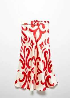 Jupe Imprimée Ceinture -Promos Mango Boutique 57033819 02 B