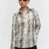 Chemise Lyocell En Imprimé Serpent -Promos Mango Boutique 57033820 02
