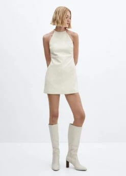 Robe Emmanchures Américaines Similicuir -Promos Mango Boutique 57034403 05 99999999 01