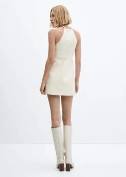 Robe Emmanchures Américaines Similicuir -Promos Mango Boutique 57034403 05 R