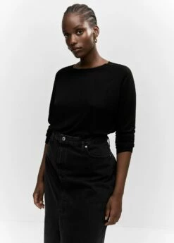 Pull-over Maille Fine Col Rond -Promos Mango Boutique 57034407 99 D5