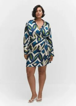 Robe Satinée Imprimée -Promos Mango Boutique 57034434 52 D3