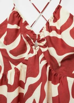 Robe Imprimée Dos Croisé -Promos Mango Boutique 57035789 76 D8