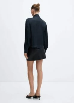 Blouse Satinée Nœud -Promos Mango Boutique 57035791 95 R