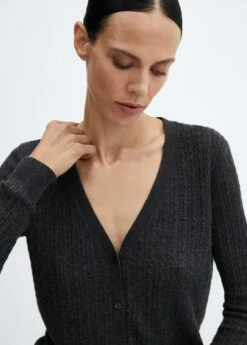 Cardigan Laine Torsades -Promos Mango Boutique 57035802 95 D1