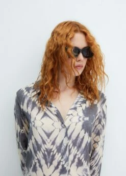 Chemise Tie And Dye Satinée -Promos Mango Boutique 57035811 68 D1