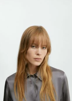 Chemise Soie Liserés -Promos Mango Boutique 57035984 95 D1