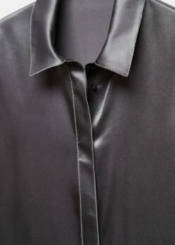 Chemise Soie Liserés -Promos Mango Boutique 57035984 95 D8