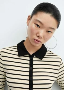 Chemise Rayures Maille Côtelée -Promos Mango Boutique 57035994 99 D1