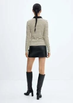 Chemise Rayures Maille Côtelée -Promos Mango Boutique 57035994 99 R