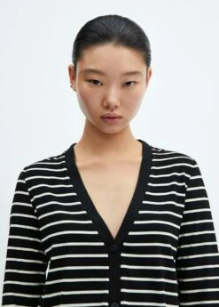 Cardigan Rayures Maille Côtelée -Promos Mango Boutique 57035995 99 D1