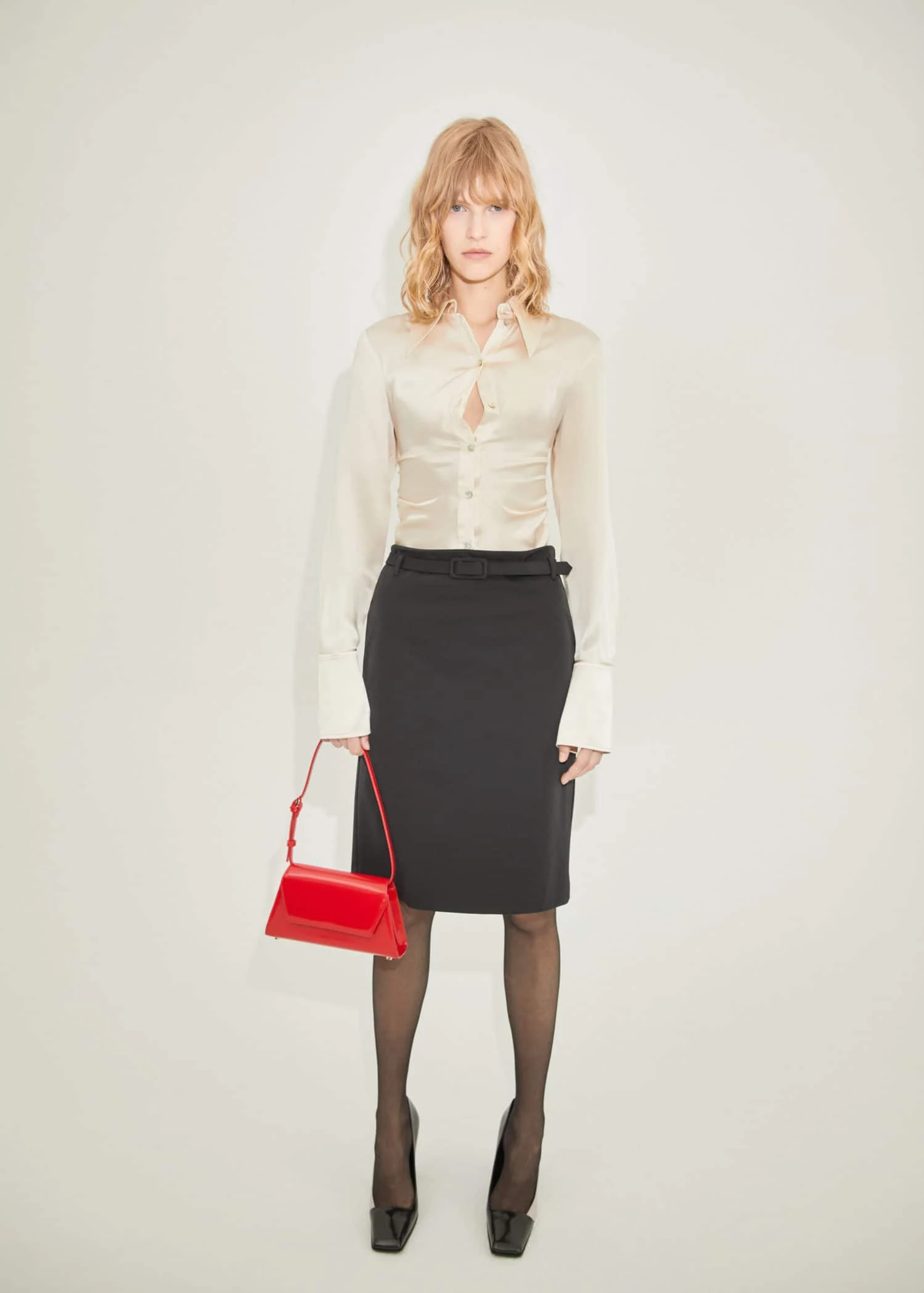 Chemise Soie Drapée Sur Le Côté 4 Chemise Soie Drapée Sur Le Côté – Image 2