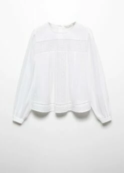 Blouse Coton Détails Ajourés -Promos Mango Boutique 57037118 01 B