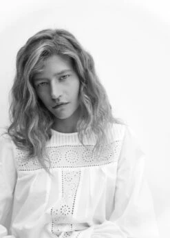 Blouse Coton Détails Ajourés -Promos Mango Boutique 57037118 01 D1