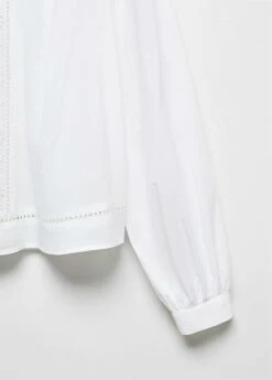Blouse Coton Détails Ajourés -Promos Mango Boutique 57037118 01 D8