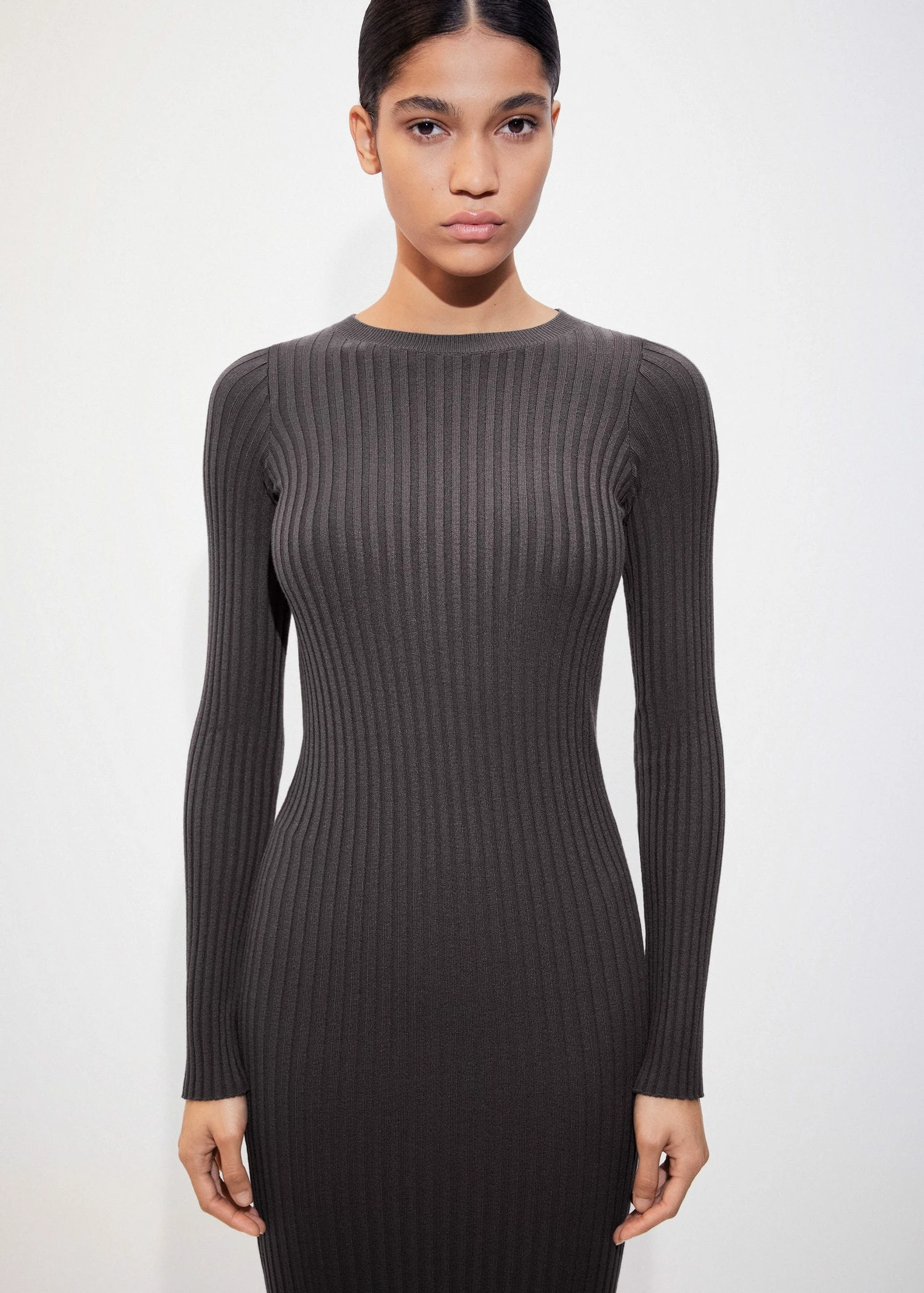 Robe Midi à Bords Côtelés 3 Robe Midi à Bords Côtelés