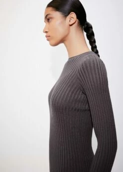 Robe Midi à Bords Côtelés 12 Robe Midi à Bords Côtelés -Promos Mango Boutique 57037735 95 D1