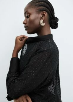 Chemise Semi-transparente Plumetis -Promos Mango Boutique 57038268 99 D4