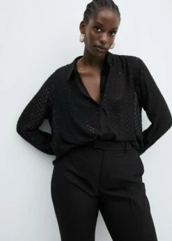 Chemise Semi-transparente Plumetis -Promos Mango Boutique 57038268 99 D5