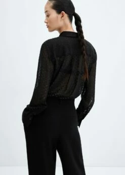 Chemise Semi-transparente Plumetis -Promos Mango Boutique 57038268 99 R