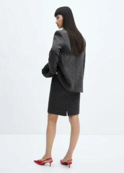 Jupe Pied-de-poule Ceinture -Promos Mango Boutique 57038280 92 R