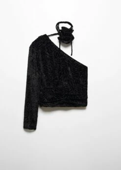 Blouse En Velours Floral -Promos Mango Boutique 57039099 99 B