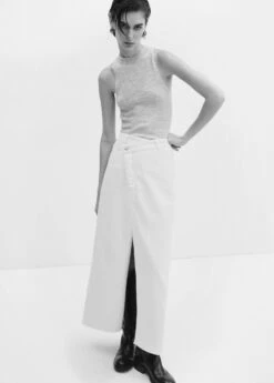 Jupe Jean Fendue -Promos Mango Boutique 57039123 05 D2