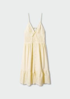 Robe Chemise Détails Ajourés -Promos Mango Boutique 57040081 10 B