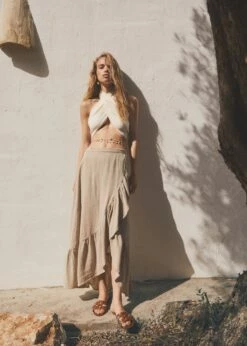 Jupe Texturée Croisée -Promos Mango Boutique 57040105 06 D7