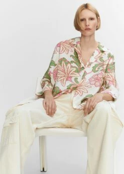 Chemise Imprimée Texturée -Promos Mango Boutique 57040239 83 D6