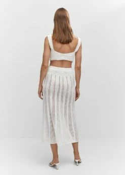Jupe Maille Détails Ajourés -Promos Mango Boutique 57040256 01 R