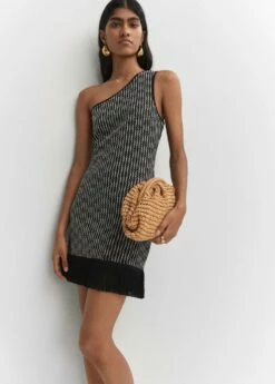 Robe Asymétrique Détail Franges 14 Robe Asymétrique Détail Franges -Promos Mango Boutique 57040271 99 D2