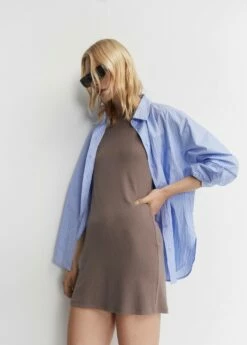 Robe Courte Maille -Promos Mango Boutique 57040302 35 D2