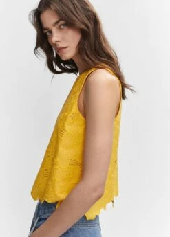 Blouse Broderies Ajourées -Promos Mango Boutique 57040314 12 D1