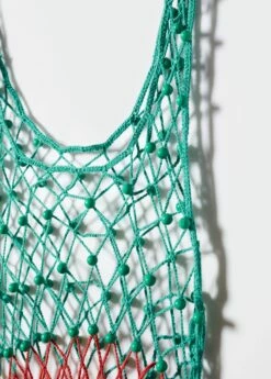 Robe Maille Filet Multicolore Perles -Promos Mango Boutique 57040377 70 D8