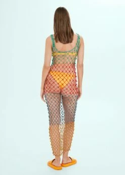 Robe Maille Filet Multicolore Perles -Promos Mango Boutique 57040377 70 R