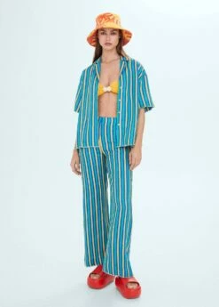 Chemise Lin Rayures Multicolores -Promos Mango Boutique 57040383 52 99999999 01